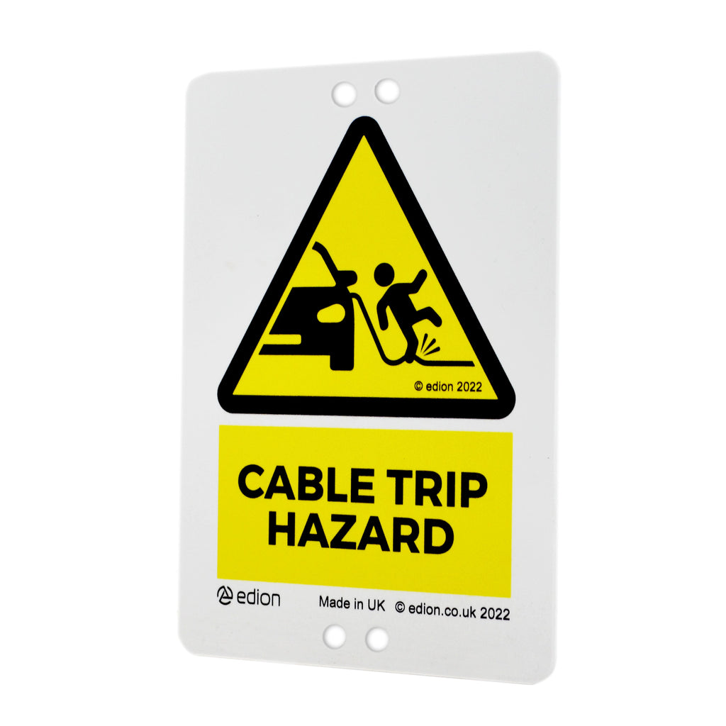 Edion EV Charging Cable Trip Hazard Sign Prevent Cable Trip Hazards