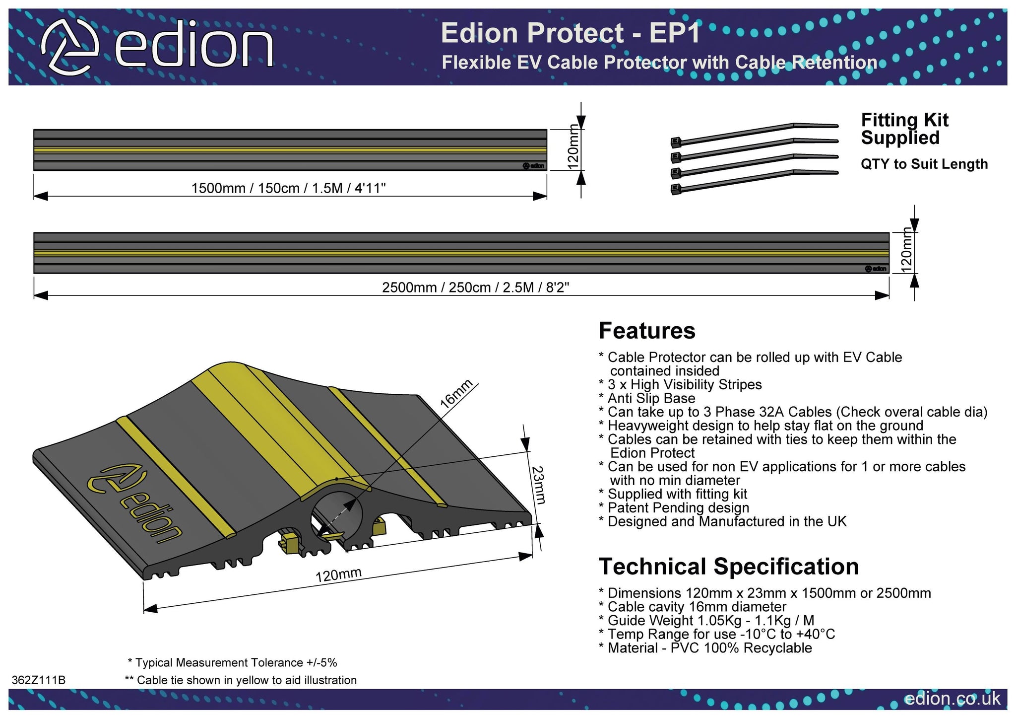 Edion Protect Outdoor Cable Protector - Long Lengths - EV Cable Cover –  Edion UK