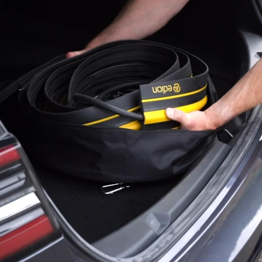 EV Charging Cable Pavement Safety Bundle – Outdoor Cable Protector, EV Charging Sign & EV Charging Cable Bag